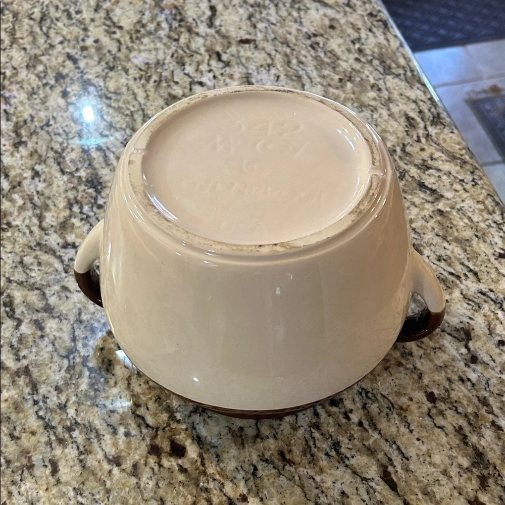 Vintage 1974 # 342 McCoy Pottery Bean Pot Tureen with Fruit Design - Picture 12 of 16